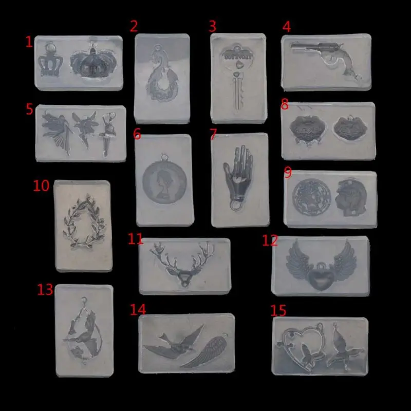 Силиконовые формы для подвесок в виде оленя короны монеты сердца птицы