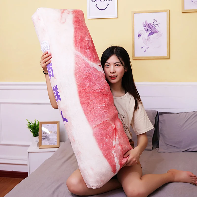 

1pc 35-95 cm Lifelike Food Plush Simulation Food Plush Pork Belly Stuffed Pork Pillow BBQ Soft sofa Cushion children present