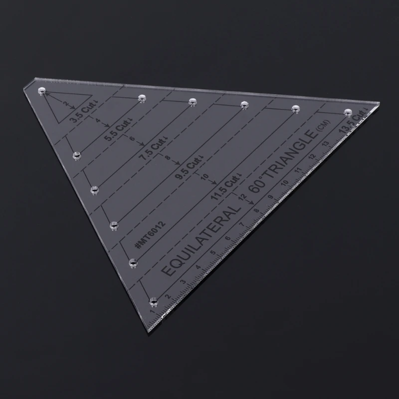 60 градусов Equilateral треугольник стёганая линейка шаблон DIY инструмент для