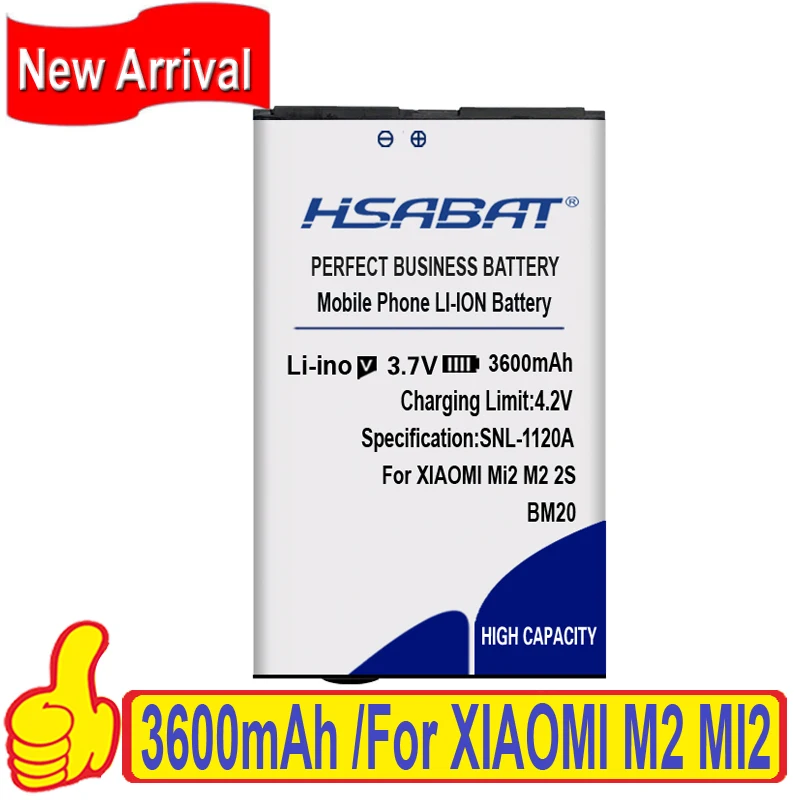 Аккумулятор HSABAT BM20 3600 мАч для аккумуляторов XIAOMI M2 MI2 M2S MI2S|battery for xiaomi|bm20 batterybattery |