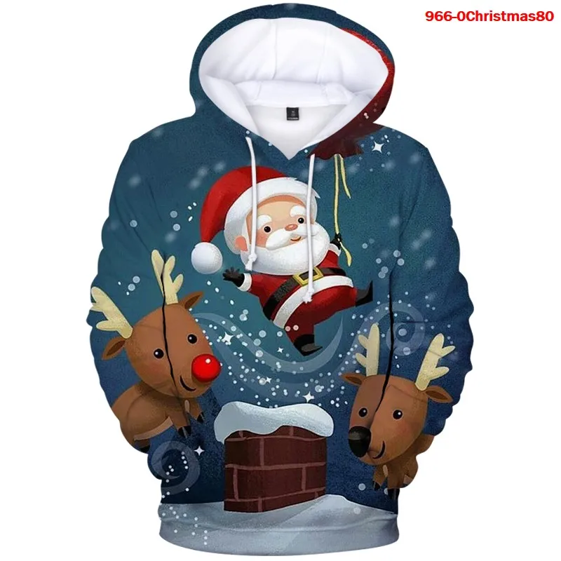 

Women Sweatshirt Christmas Print 3d Hoodies 2020 Autumn Winter New Fashion Hoodie Casual Loose Hooded Christmas Streetwear Tops