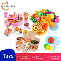 role play miniature childrens kitchens toys food games for girls birthday gift diy pretend play cake fruit vegetables cutting