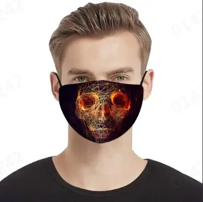 Новинка 2020 маска для взрослых маски Хэллоуин Череп испуганный принт