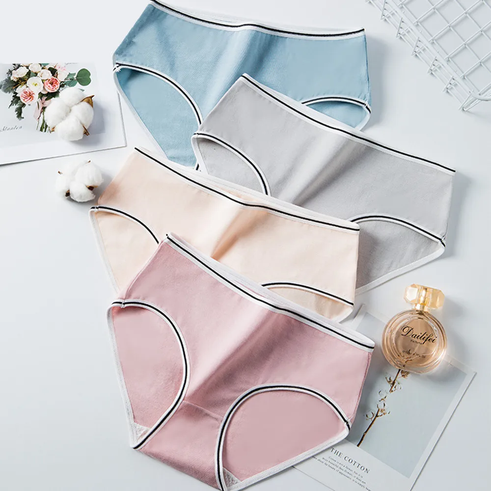 Трусики женские хлопковые бесшовные с низкой посадкой однотонные|Женские