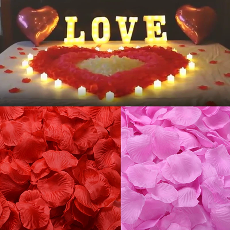 

100PCS Rose Flower Petals DIY Artificial Flowers for Wedding Birthday Party Table Decor Romantic Valentine's Day fake flowers