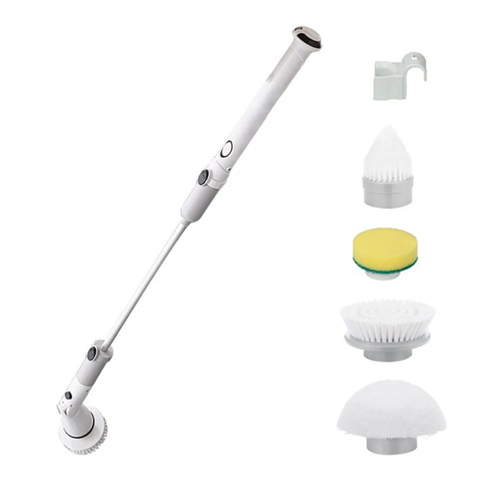 

Rotate Electric Cleaning Brush Bathroom Bathtub Kitchen Scrub Cleaner Tools Set Multi-functional Charging Long Handle Brush