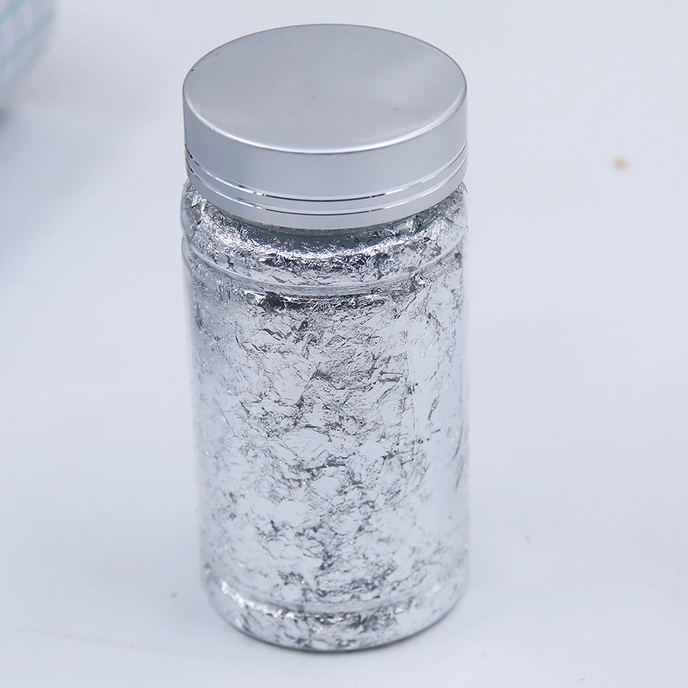 2 г серебряные хлопья листьев золочение для искусства украшения ногтей Живопись