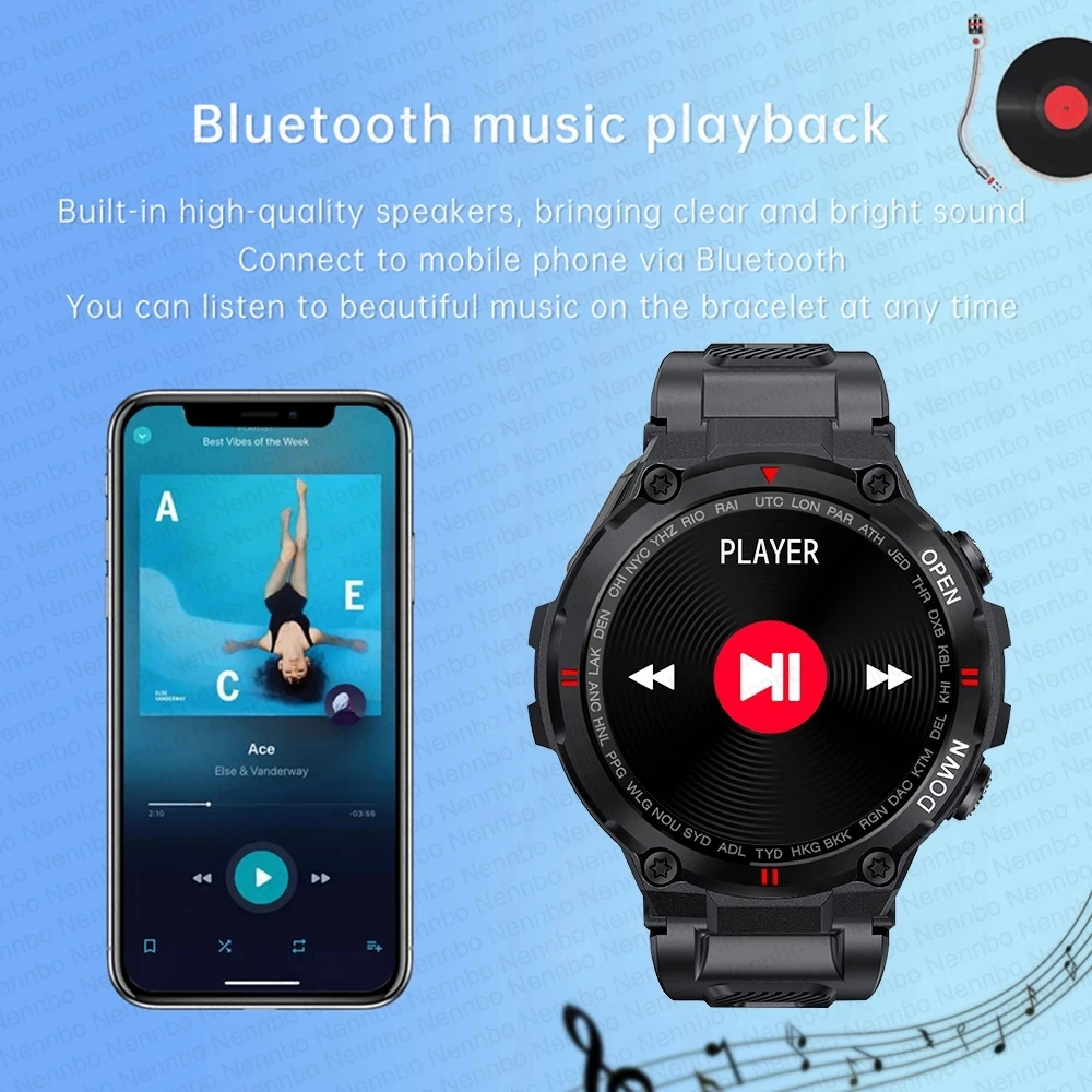 

Smart Watch Men smartwatch Mens Full screen touch Blood Pressure Heart Rate Monitor 2021 New Bluetooth Call Music Player