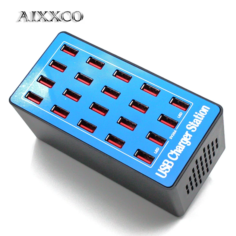 

20-Port 20A 100W Multi USB Charger HUB USB Charging Station Dock Universal Mobile Phone Desktop Chargers for iphone US Plug