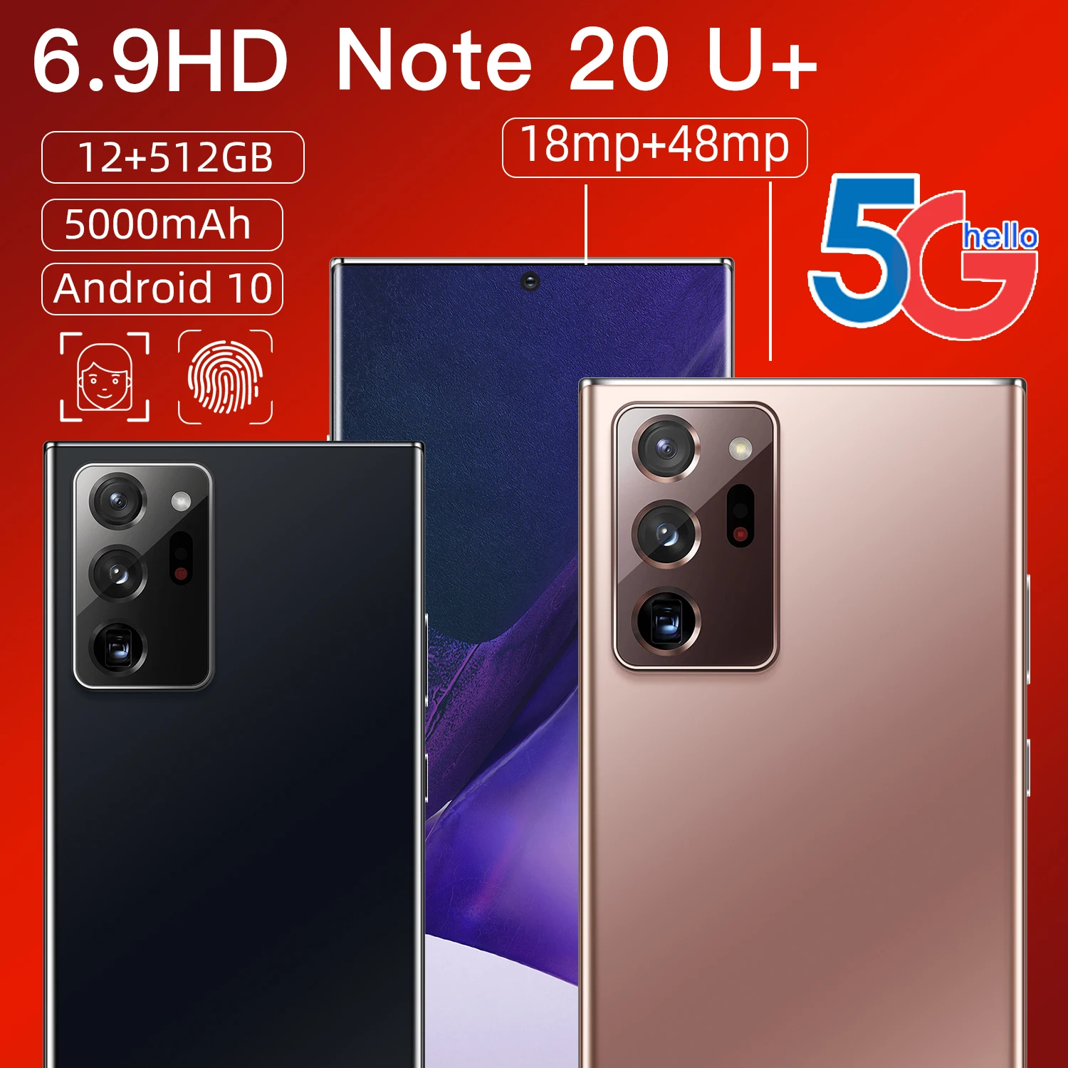 

Global Version Note20U+ 6.9-inch high-definition facial recognition smart pen phone 12+512GB 5000mah Android 10.0
