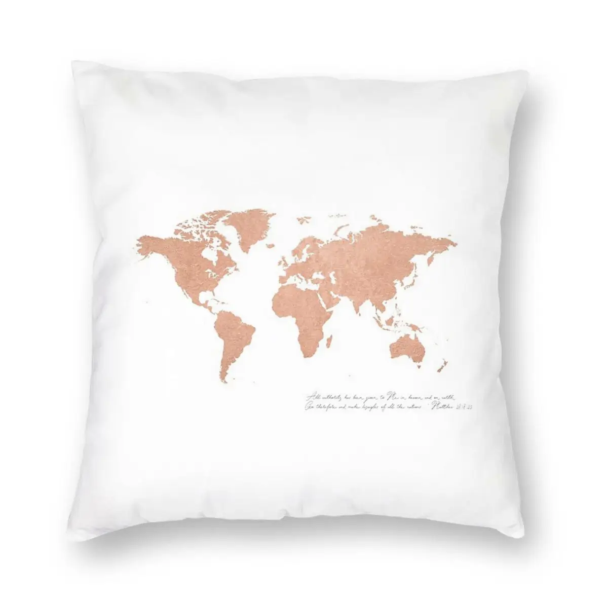

Rose Gold Foil World Map Matthew 28 Dakimakura Pillow Case Pillow Cover Cushion Cover Pillowcase 50x70 Anime Body Pillow