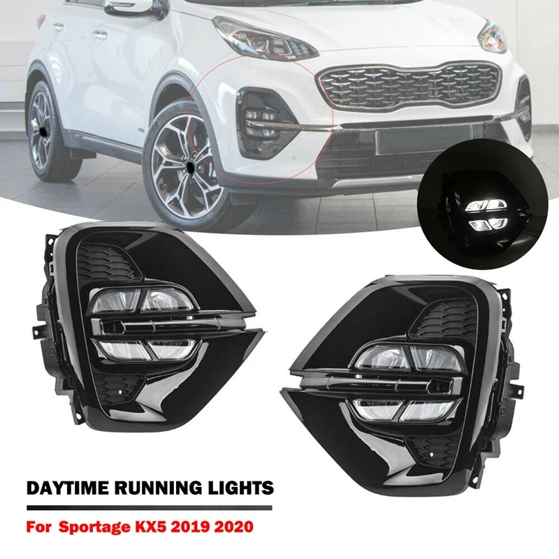 

Car Fog Lamp Assembly Car LED Daytime Running Light Bumper Driving for KIA KX5 Sportage 2020 US Type