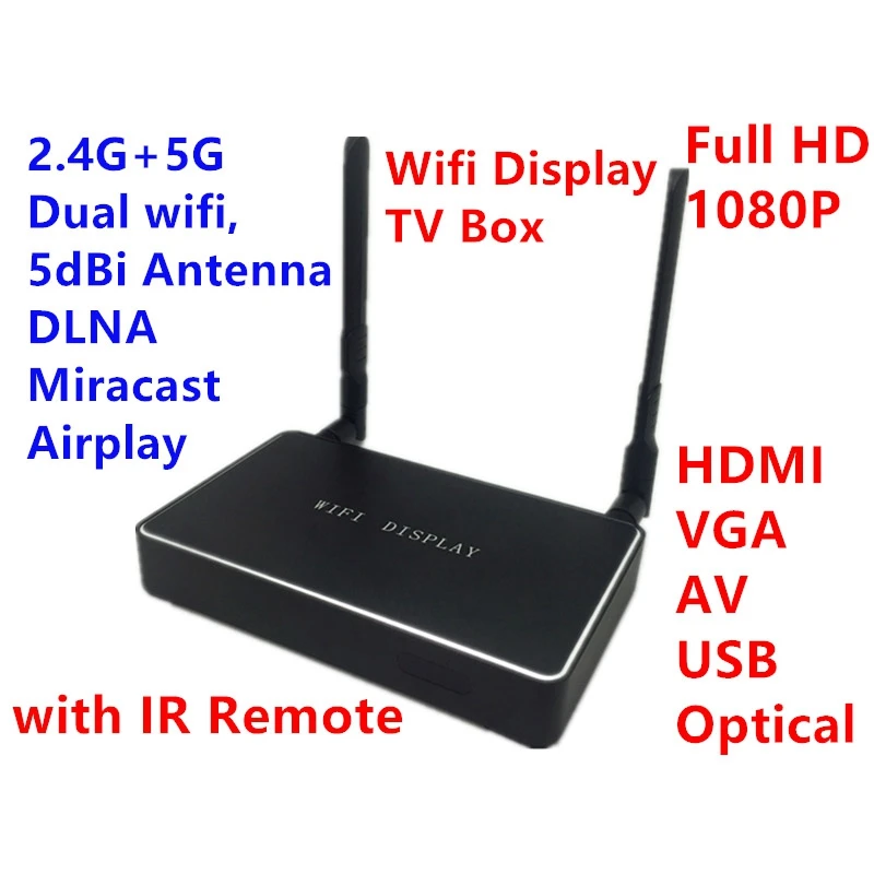1080P HD 5G WiFi Дисплей приемник HDMI VGA TV Stick Anycast Miracast DLNA Airplay Dongle Box для Windows Phone-US Plug |