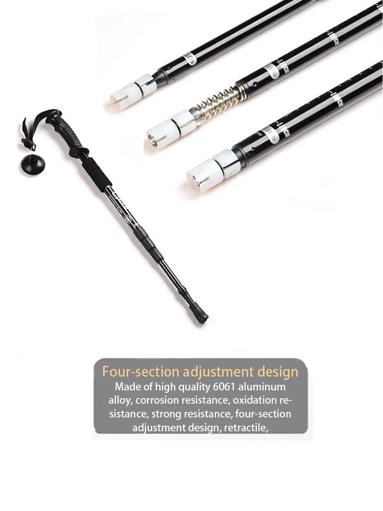 2Pcs Nordic Walking Sticks Hiking Poles Adjustable Trekking Telescopic Scandinavian Anti Shock Carbon/6061/7075 Al alloy | Спорт и