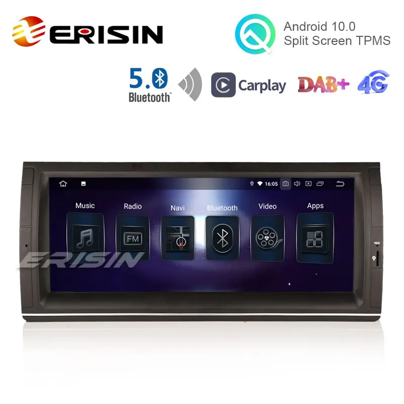 Erisin 5153 10 25 &quotАвторадио Android CarPlay GPS DAB RDS Bluetooth 5 0 OBD TPMS WiFi 4G DVB T2 SWC для BMW X5 E53 5er E39