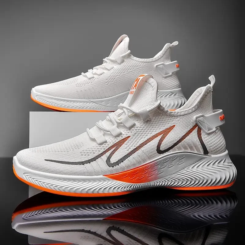 

Men's Summer Casual Shoes Thick Bottom Flying Mesh Surface Hollow Breathable Casual Sports Shoes Color Matching Sports Shoes