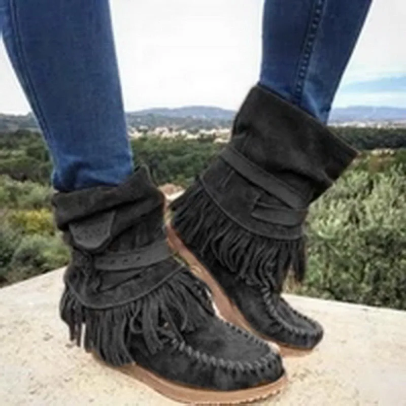 MoneRffi/Женские ботинки в британском стиле; короткие матовые ботинки с бахромой; ботинки в британском стиле; ботинки с подъемом; женская обувь на плоской подошве