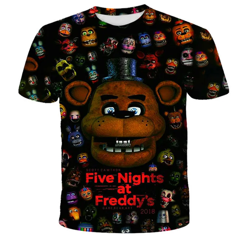 Летняя одежда для мальчиков 2021 футболка At Freddy 3d футболки из полиэстера с принтом