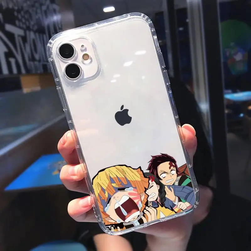 

Anime Demon Slayer Phone Case Transparent soft For iphone 5 5s 5c se 6 6s 7 8 11 12 plus mini x xs xr pro max