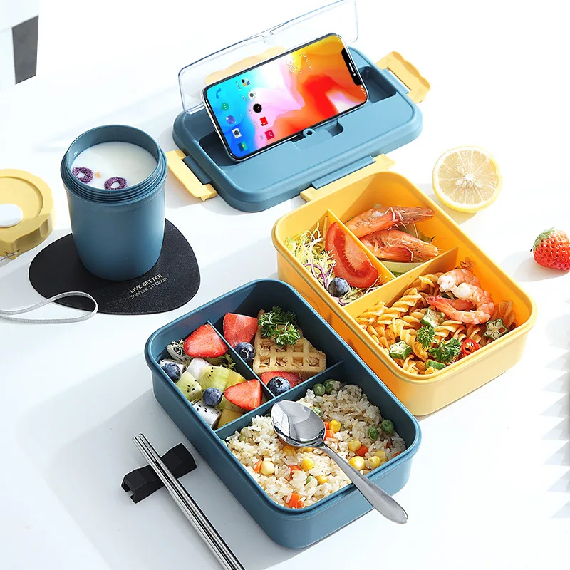 Ланч бокс контейнер для еды Bento Box подогреваемый детский Снэк Пшеничная солома