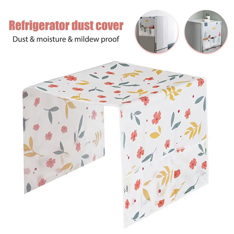 

Fridge Dust Proof Cover with Storage Pockets Refrigerator Moistureproof Cover for Washing Machine Oven Home Appliance