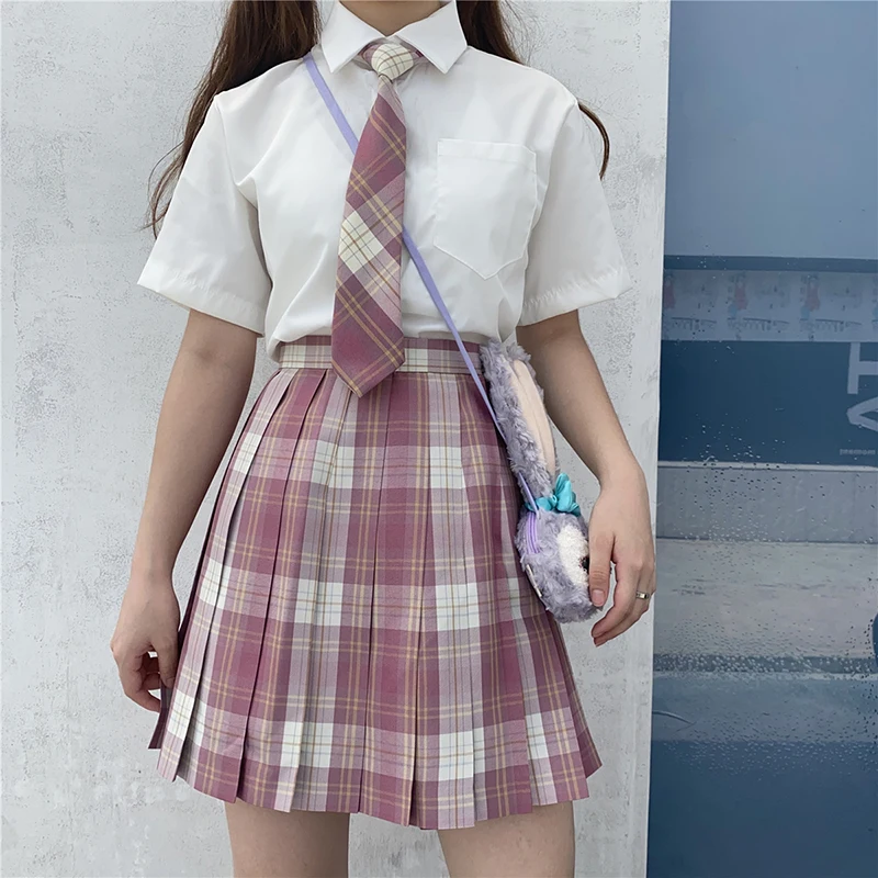 

Girls Pleated Skirt Women 2020 High Waist Chic Short Skirts Fashion Sexy Mini Dress School JK Uniform Students Cute Clothes