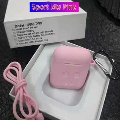 i9000-Pink-kits I9000 tws 1:1 Smart sensor 8D Bass Pop Up Беспроводная зарядка Bluetooth наушники 8D Super Bass pk W1 i200 i2000 i5000 - Цвет: i9000-Pink-kits