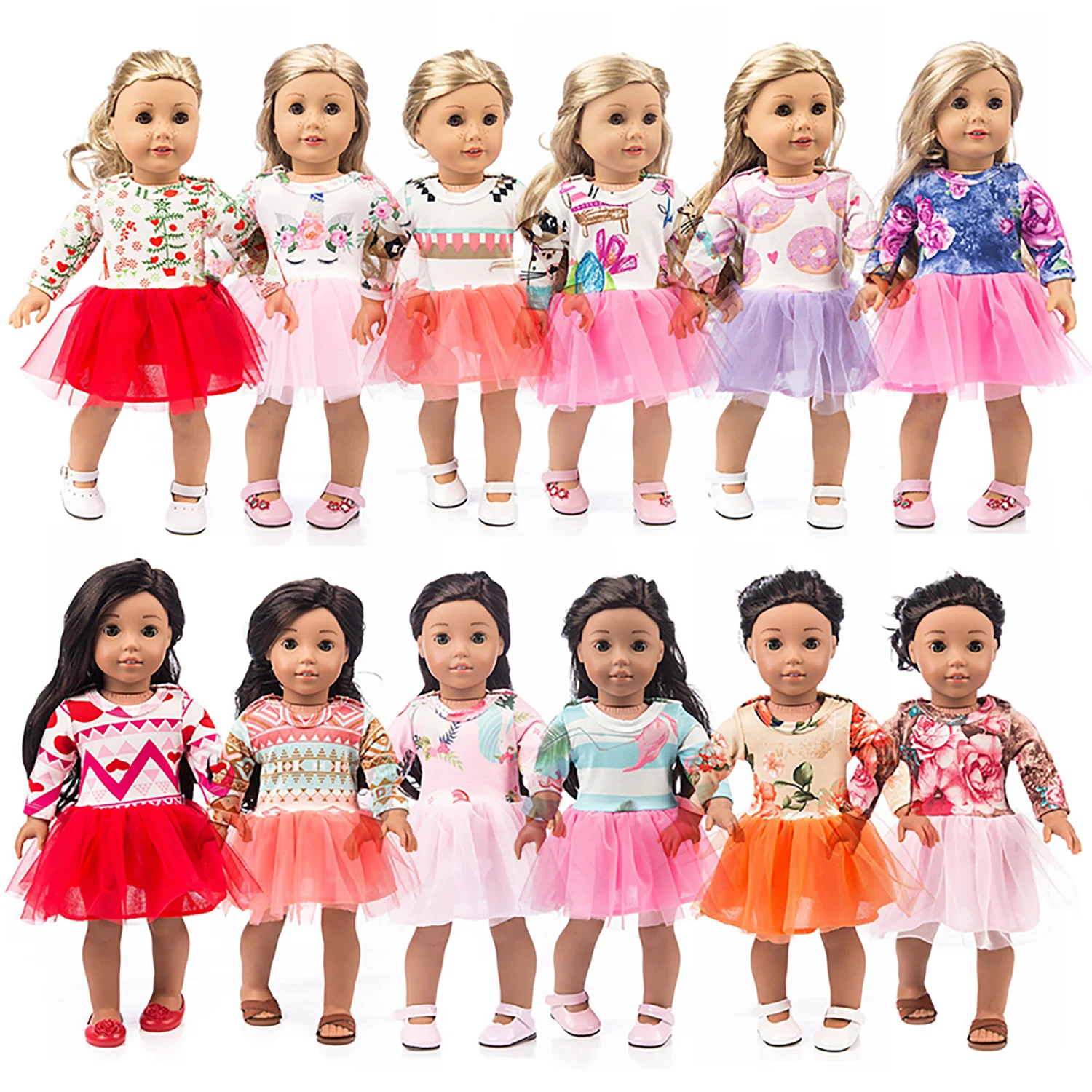 

18in Doll Clothes Baby New Born Wears Dress Outfit Set for 30cm Girl the dolls clothes baby clothes for girls baby dress