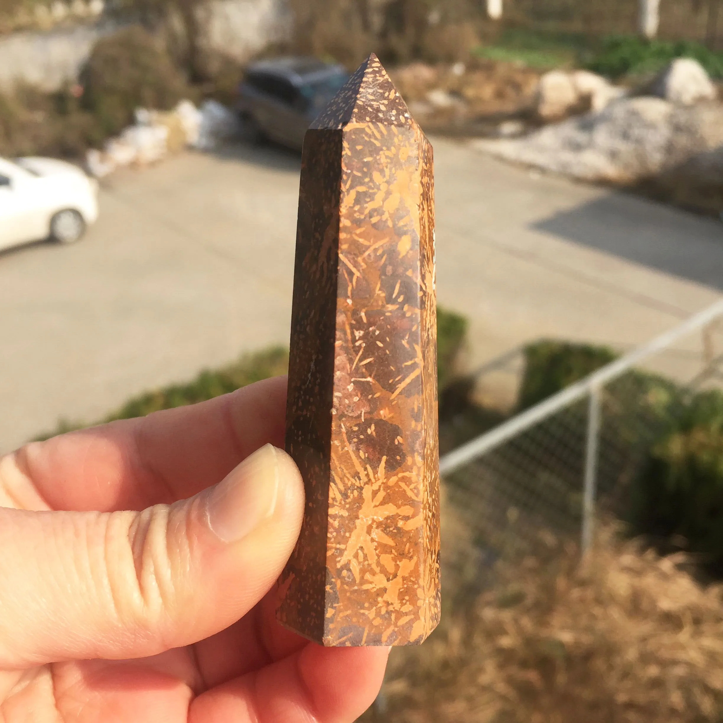 

1PCS Natural Polished Golden Silk Jade Points Tower healing crystal stone point For Healing