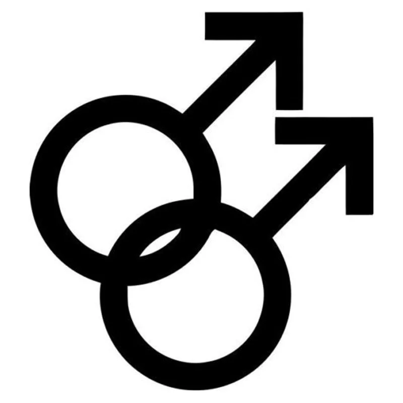 

12.8cm*14.2cm Gay Pride Male Symbolic Cartoon Car Sticker Decoration