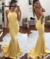 yellow formal halter evening gowns dress 2022 illusion sexy back long prom dress robe de soiree