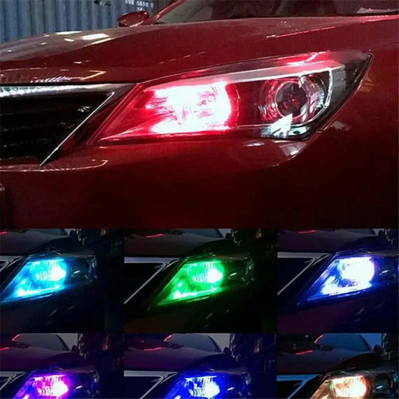 Разноцветные светодиодсветодиодный лампы RGB T10 W5W 194 168 автомобильные купольные