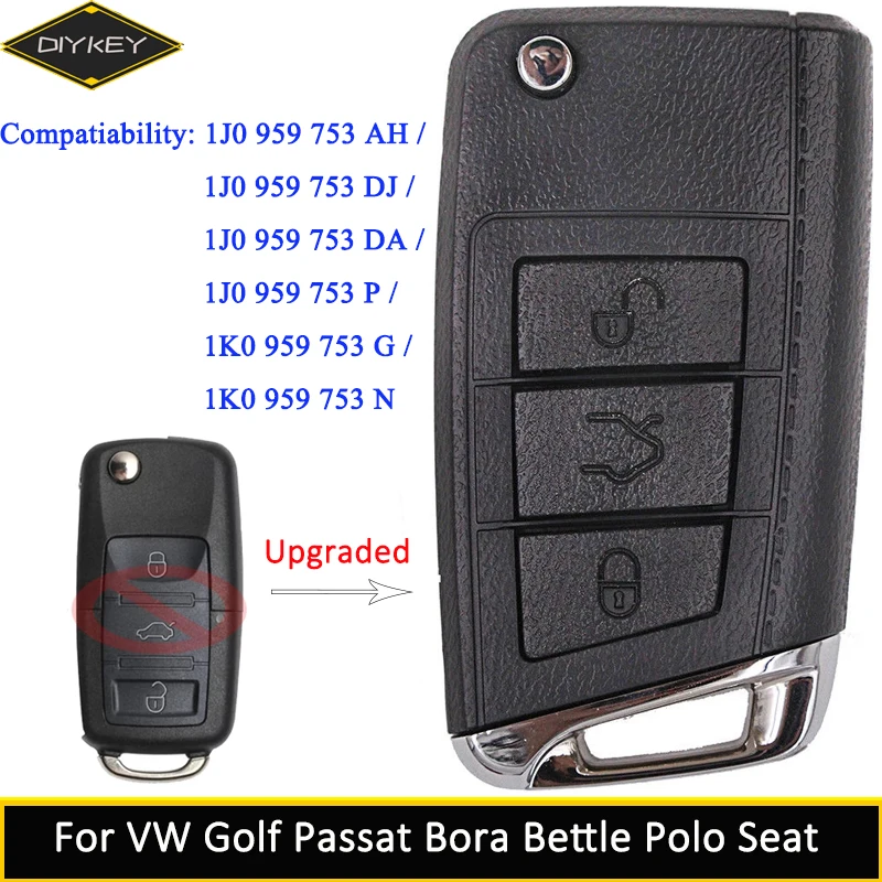 Новинка стильный пульт дистанционного управления DIYKEY для ключа Golf 7 1J0 959 753 AH/ DJ/ DA/