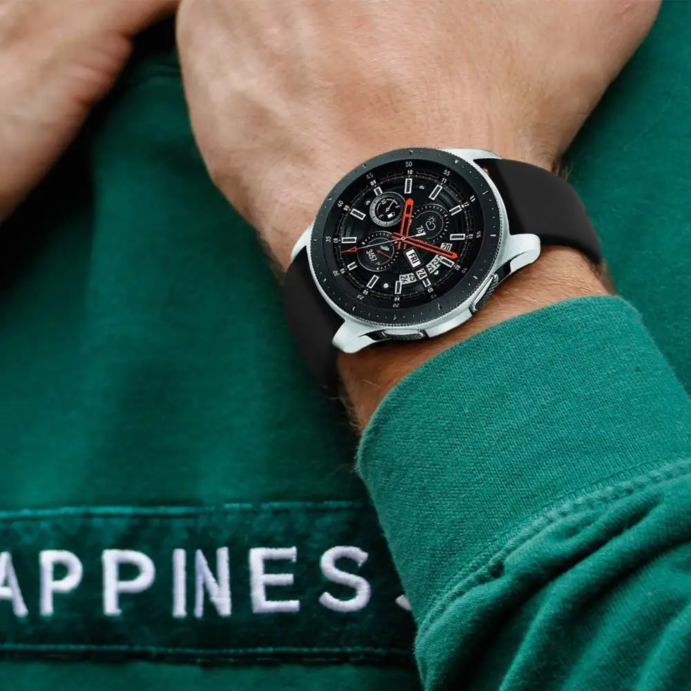 Фото Ремешок силиконовый для Samsung Galaxy watch 4/Classic Active 2/3/46 мм/42 мм/Gear S3 Frontier, браслет для Huawei GT 2/pro, 20 мм/22 мм №5