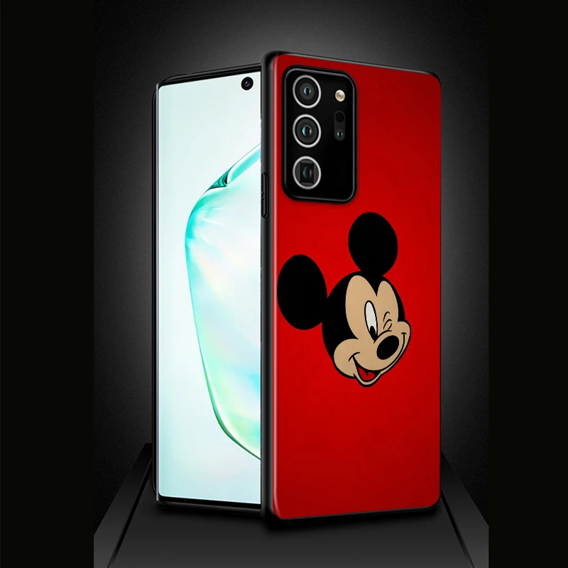 Disney Cute Mickey Mouse For Samsung Galaxy S22 S21 S20 FE Ultra Pro Lite S10 5G S10E S9 Edge Plus Black Soft Capa Phone Case