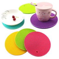 1814cm round heat resistant silicone mat drink cup coasters non slip pot holder table placemat kitchen accessories onderzetters