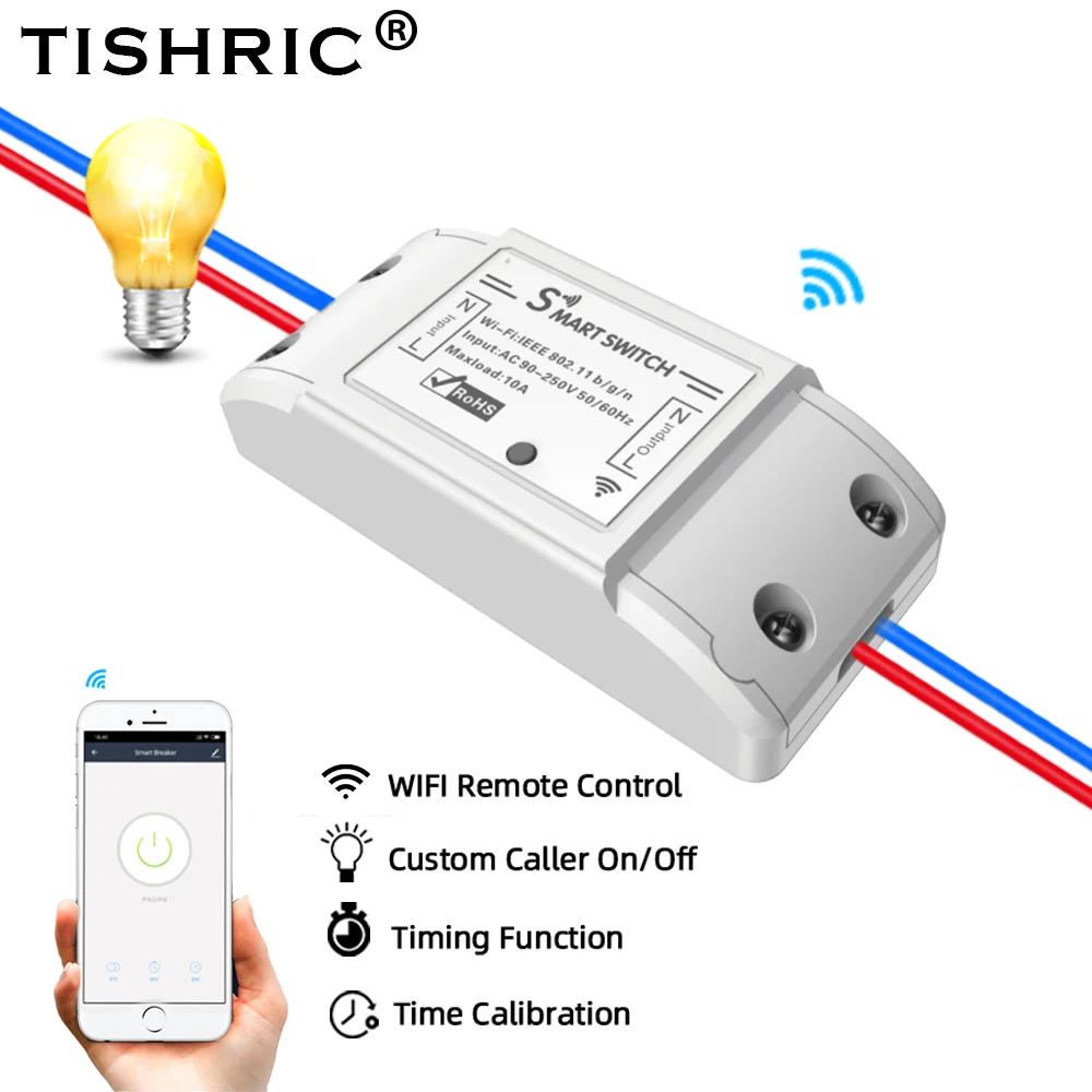 Коммутатор TISHRIC Basic Wi-Fi 220 В Alexa | Электроника