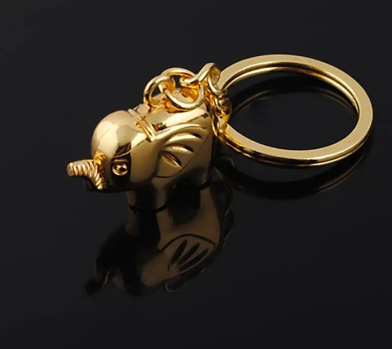 

100pcs/Lot Fashion Novel Elephants Keychain Character Simulation Pet Elephant Pendant Keys Ring Key Holder SN3546