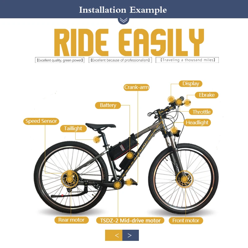 

Electric Bike 250W350W500W Tongsheng Tsdz2 Mid Drive Motor Kit For Electric Bicycle Conversion Kit with LCD XH-18 Display