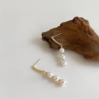 long tassels pearl crystal earrings south korean style fashionable sweet elegant geometric earrings women jewelry gift