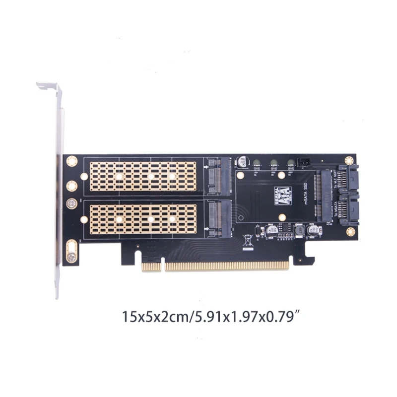 Адаптер 3 в 1 M.2 и mSATA SSD для адаптера NVME PCIE адаптер mSATA-SATA с алюминиевым радиатором |