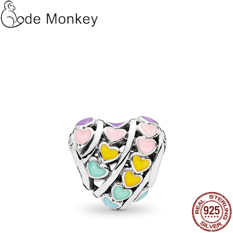 CodeMonkey классический 3 стиль разноцветное сердце любовь бусины подходят для