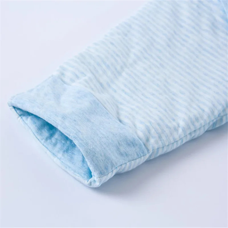 Голубой и розовый спальный мешок с длинными рукавами для малышей теплый