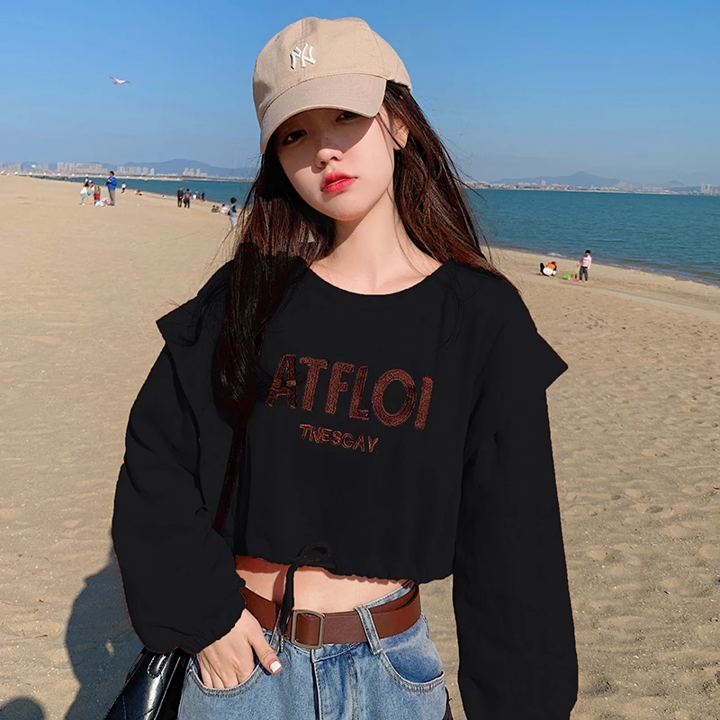 

Short Fried Street Sweater Women's Ins Fashionable Design Sense Niche Loose Korean Boyfriend Idle Style Thin Hot Girl Top