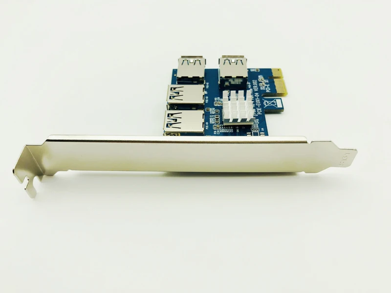 5PCS PCIe 1 to 4 PCI Express 16X Riser Card PCI-E 1X External PCI-e Slot Adapter Multiplier for Bitcoin Miner Mining | Компьютеры и