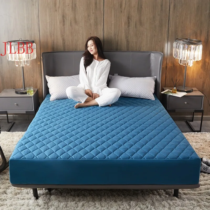 

Waterproof Fitted sheet hotel rubber mattress cover sheet 25-30cm height supersonic brushed cotton-padded home bed cover quilted
