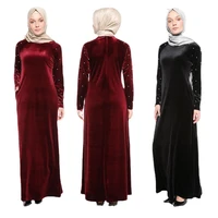 muslim womens clothing plus size long dress velvet beads loose robe saudi turkey dress muslim sets hijab
