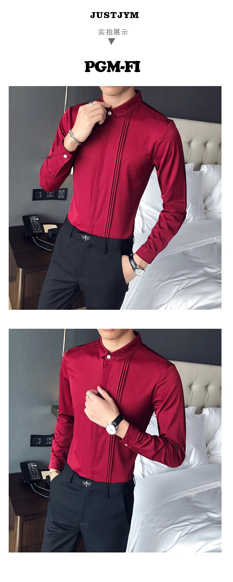 British Style Spring New 2022 Men Tuxedo Shirt Long Sleeve Fashion Simple Front Folds Design Slim Fit Casual Dress Blouse Homme