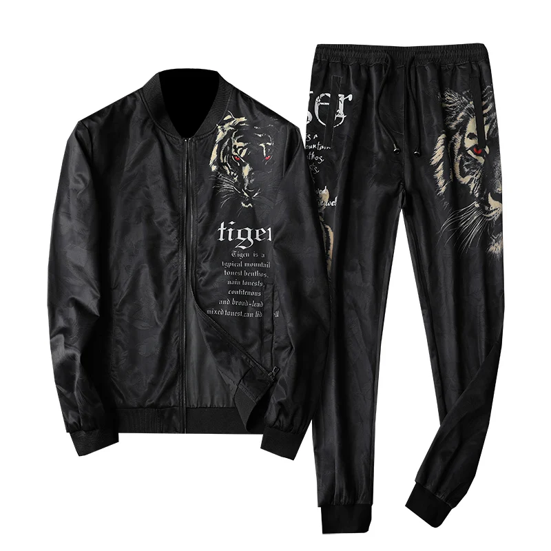 Брендовая куртка с принтом головы тигра и штаны Ropa Deportiva Hombre Para Correr Plus 5xl Jogginganzug