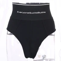 women cool letter printed elastic shorts yoga swimwear beach sports brief style simple new fashion high waist